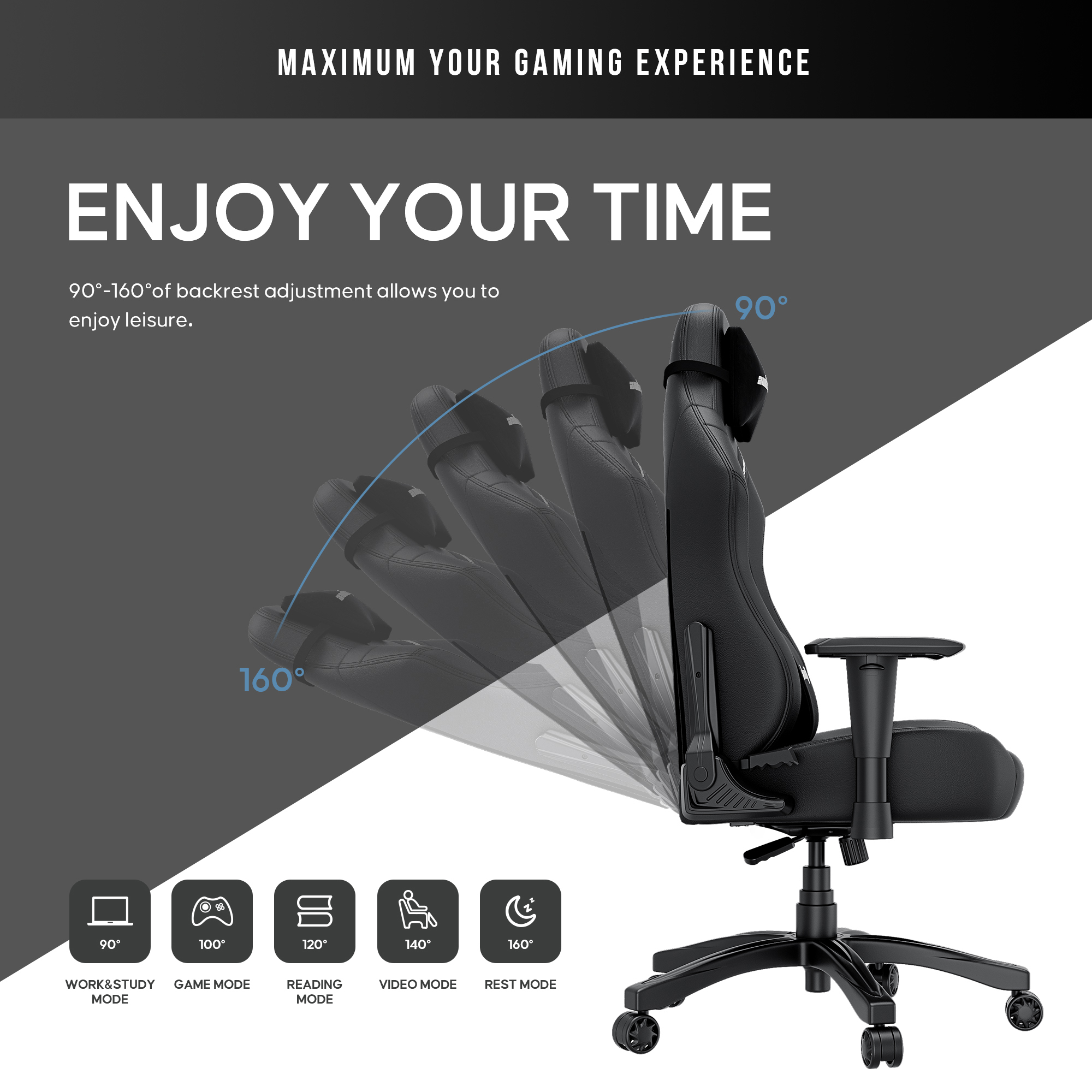 Крісло геймерське Anda Seat Luna L Eco-leather Black (871191215) цена